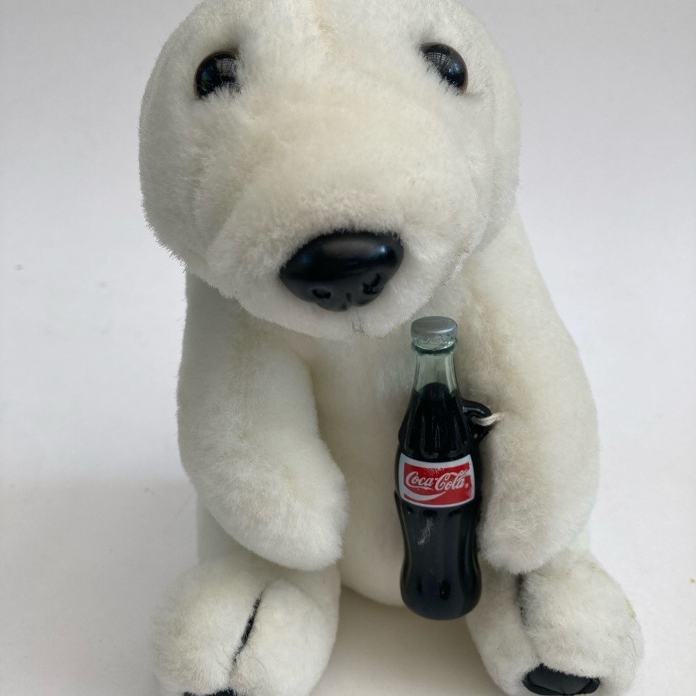Coca Cola Mini White Polar Bear Stuff Toy Vintage